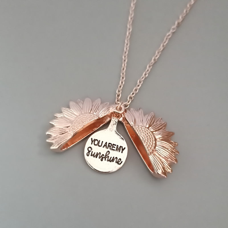 Sunflower Double Lettering Necklace