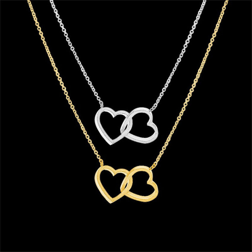 Double Heart Pendant Necklace