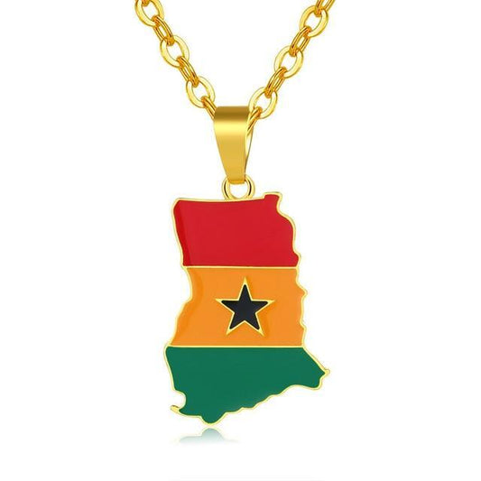 Ghana Stainless steel chain men and women patriotic jewelry