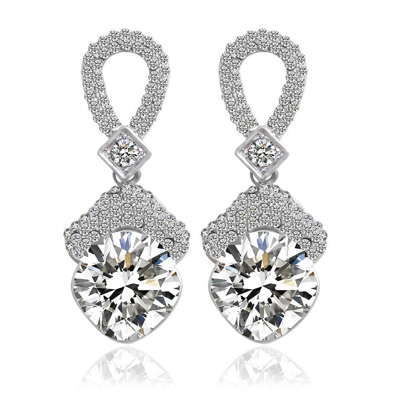 S010 Bride Necklace Earrings Set East Accessories 2 Sets Of Zircon Bride Jewelry Necklace Set