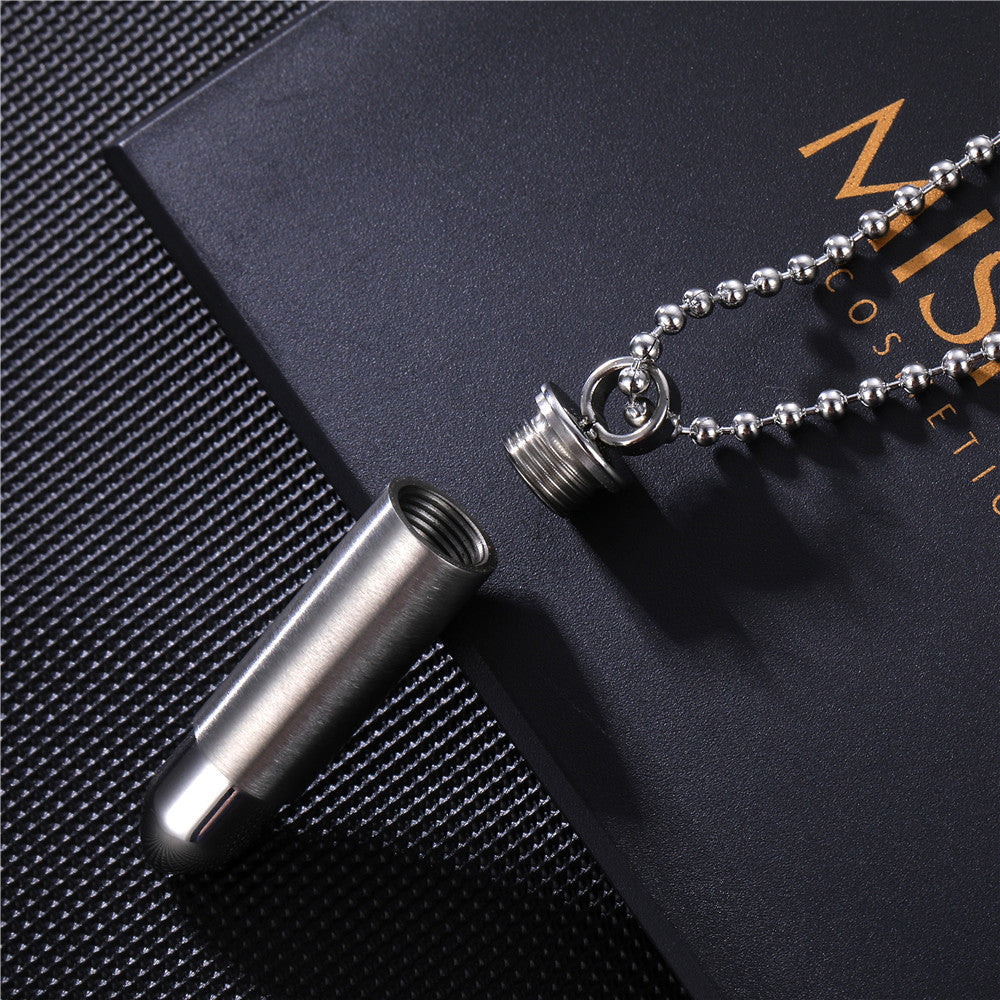 Stainless Steel Cylindrical Creative Perfume Bottle Pendant Jewelry