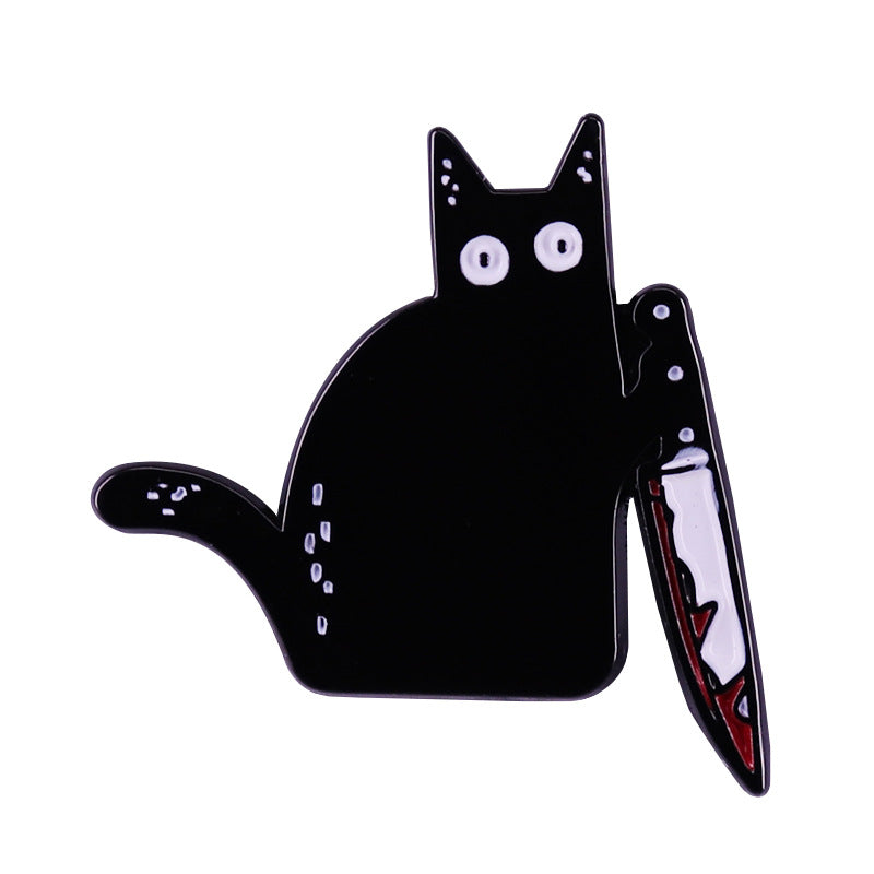 Killer Cat Brooch Halloween Cartoon Accessories