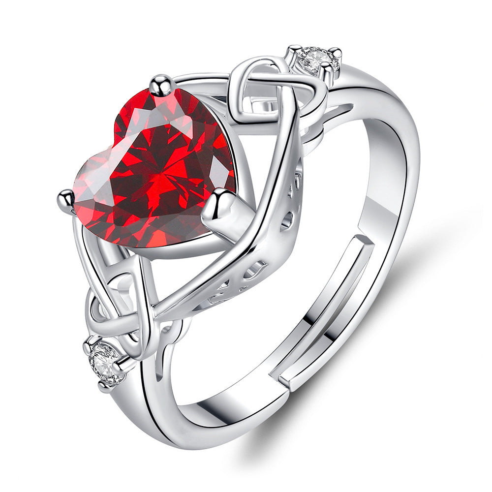 Exquisite Heart-Shaped Ruby Jewelry Suit