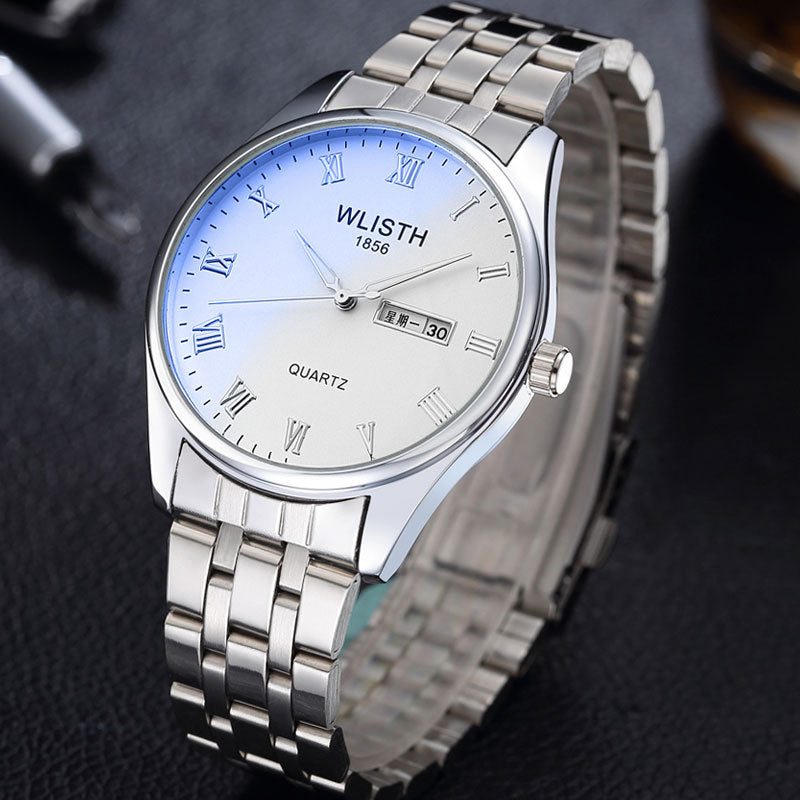 Dual calendar quartz watch