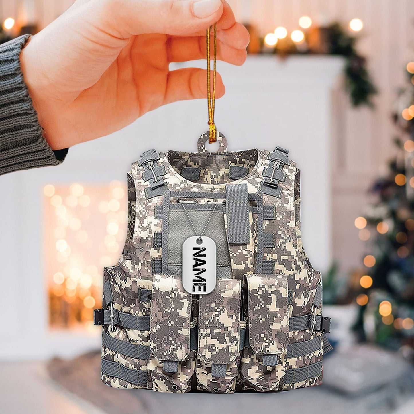 Personalized Veteran Soldier Backpack Charm Acrylic