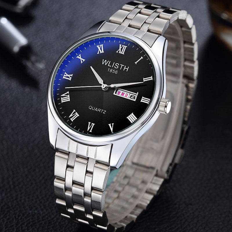 Dual calendar quartz watch