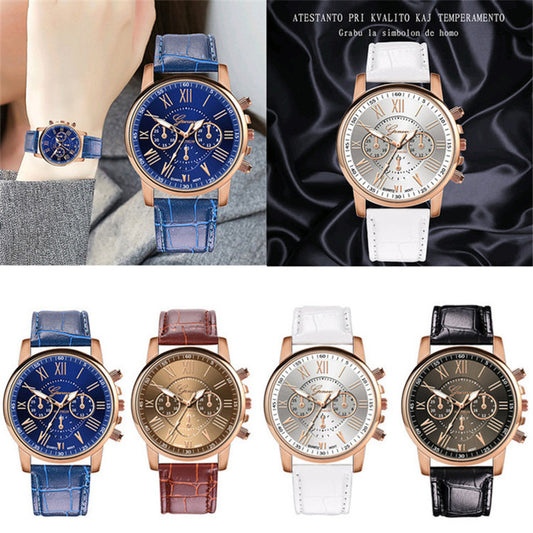 Tile three-eye six-pin belt watch men's women's watch quartz watch