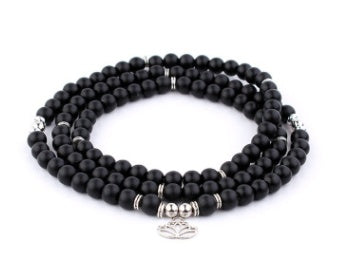 Natural Stone Bead Mala Bracelet