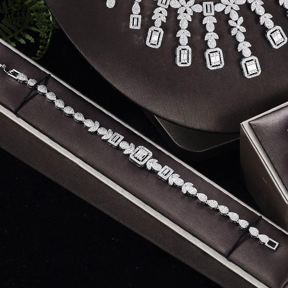 Sparkling Zircon Four-Piece Jewelry Set