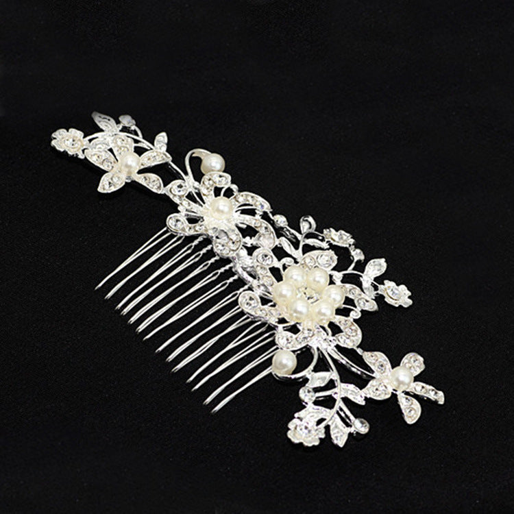 Europe and the Pearl Diamond comb hair comb hair bride bride wedding accessories manufacturers selling alloy
