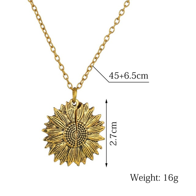 Sunflower Double Lettering Necklace