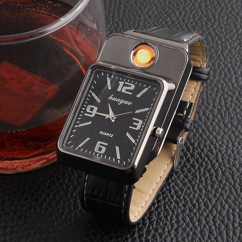 Metal electric heating wire cigarette lighter watch