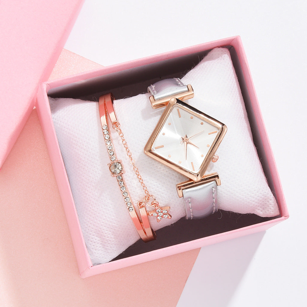 Square head quartz watch set