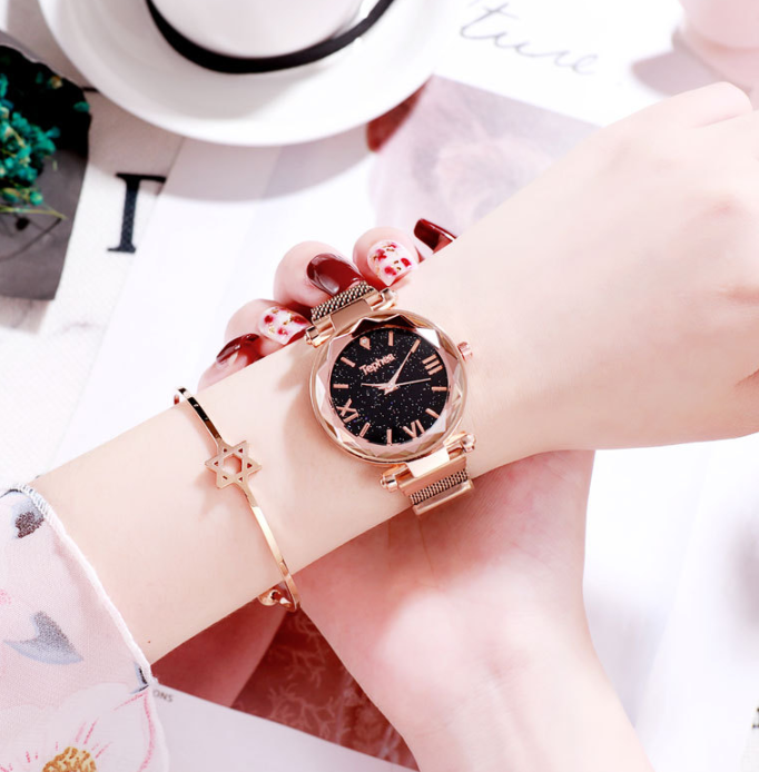 Star lazy magnet buckle quartz watch