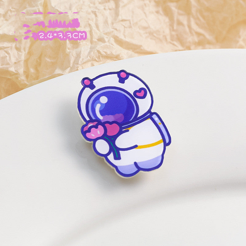 Cartoon Acrylic Brooch Cute Decorative Accessories