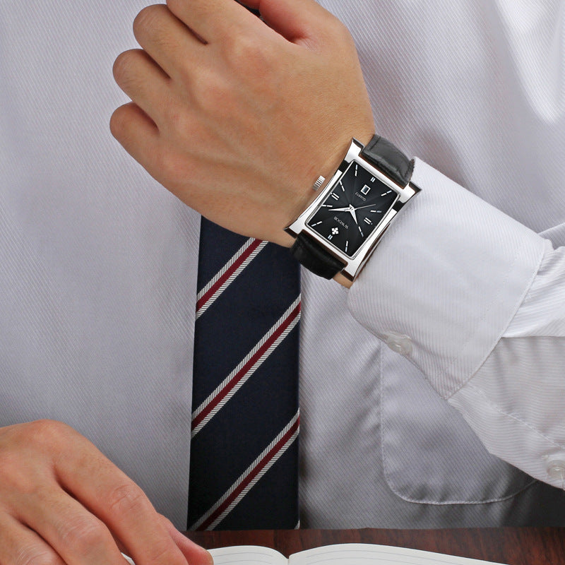 Man watch with calendar belt