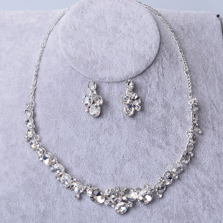 TL138 bridal jewelry alloy plating, Rhinestone Necklace, earring set, wedding dress accessories wholesale