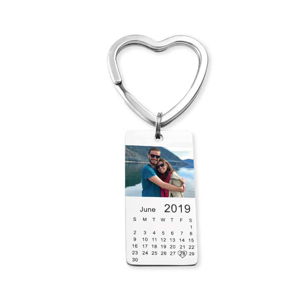 Photo anniversary custom keychain