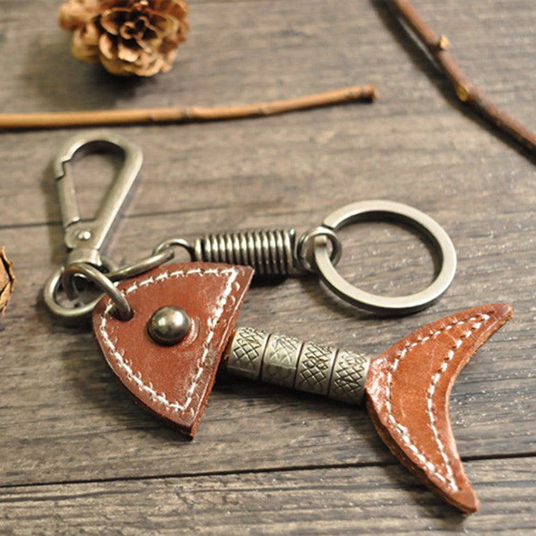 First Layer Cowhide Creative Personalized Keychain