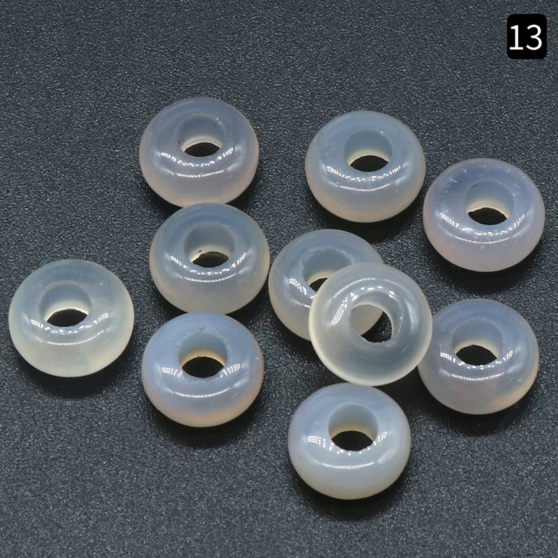 5x10mm Large Hole 4mm Circle Natural Crystal Agate Jade Beads Abacus Beads