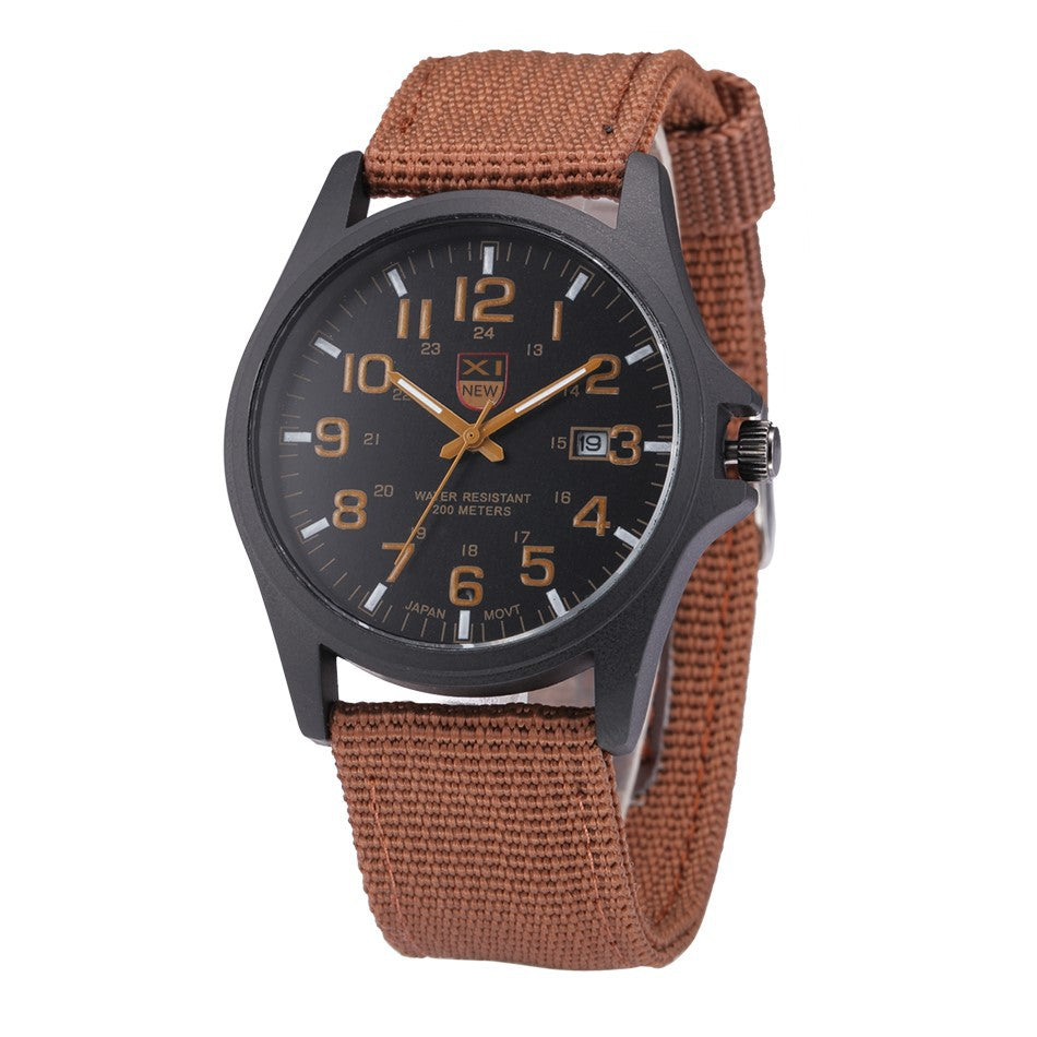 Canvas Strap Calendar Movement Quartz Watch