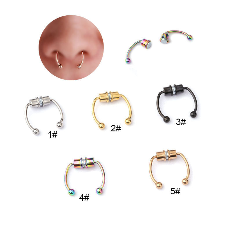 Stainless Steel Magnetic Nose Ring Without Perforated Nose