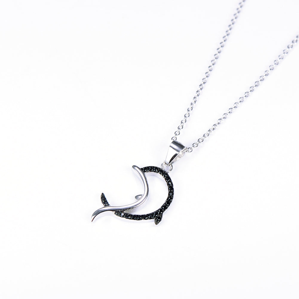 Dolphin Pendant 925 Pure Silver Necklace