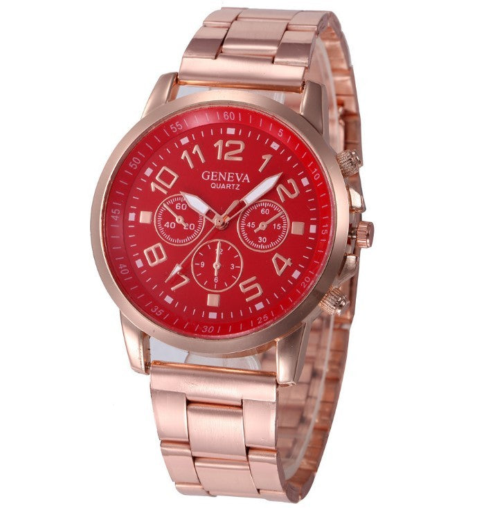 Girl Unisex Rose Gold Stainless Steel Casual Sports Quartz Wristwatch Relojes mujer