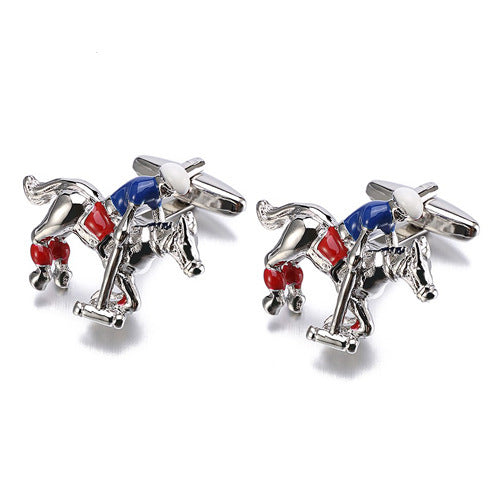 French cuffs metal painted cufflinks