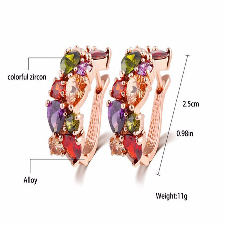 Shiny Zircon Hypoallergenic Necklace Earrings Ring Set