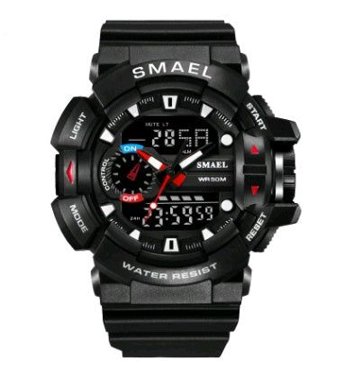 Fashion sports waterproof double display men's watch multi-function LED electronic watch