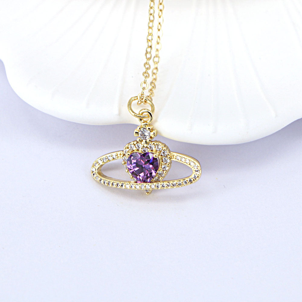 Ladies Fashion Personality Zircon Love Necklace Women