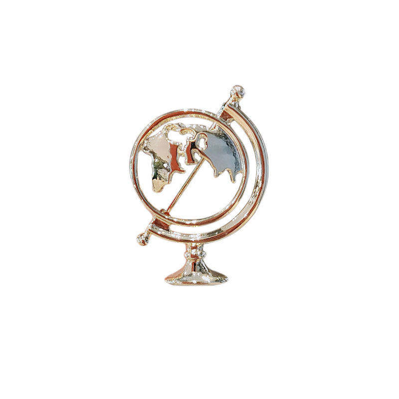 Creative Personality Hollow Globe Alloy Brooch