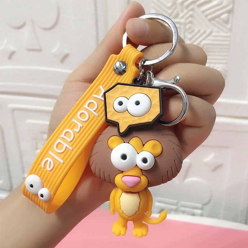 Funny Ugly Cute Eye-Eyed Elephant Keychain Cute Cartoon Epoxy Eye-Eyed Cow Car Key Chain Ring Bag Pendant