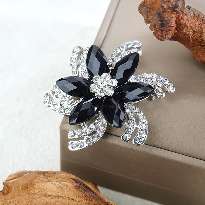 Rhinestone Flower Brooch for Coats