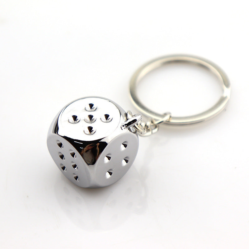 Creative Metal Three-dimensional Dice Keychain