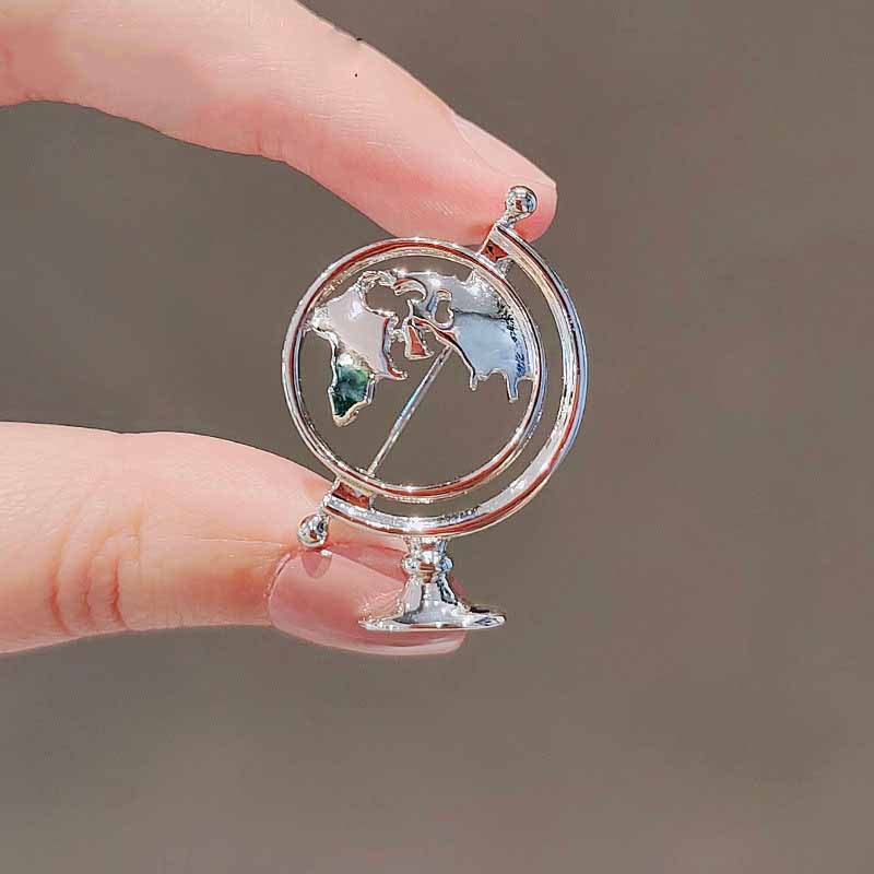 Creative Personality Hollow Globe Alloy Brooch