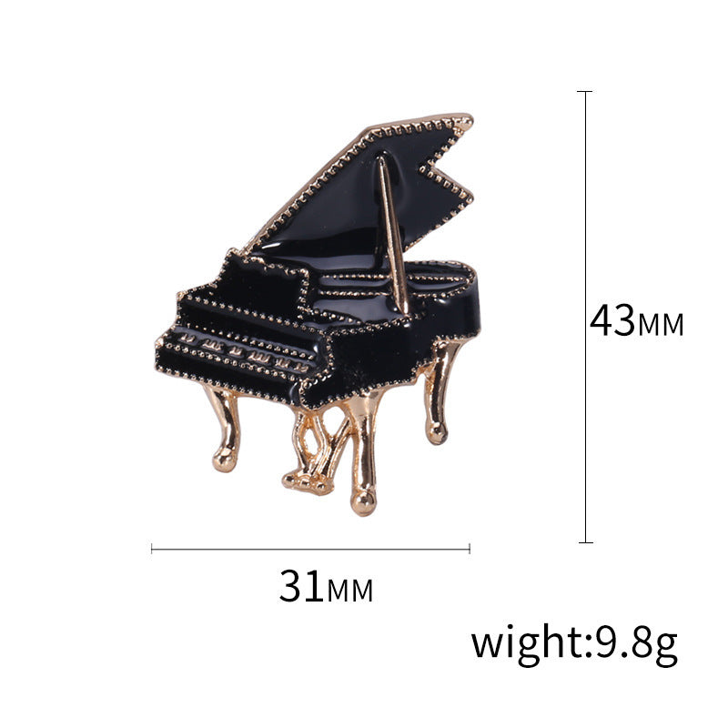 Women's Fashion Personality Environmental Protection Alloy Small Piano-shaped Brooch