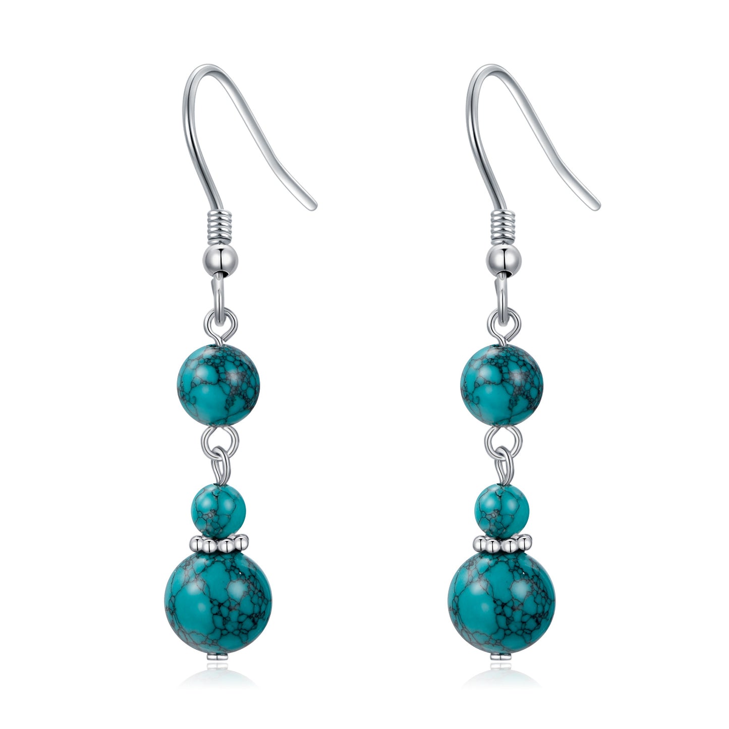 Turquoise Earrings for Women Sterling Silver Hooks Dangle Drop Earrings for Girls Gifts