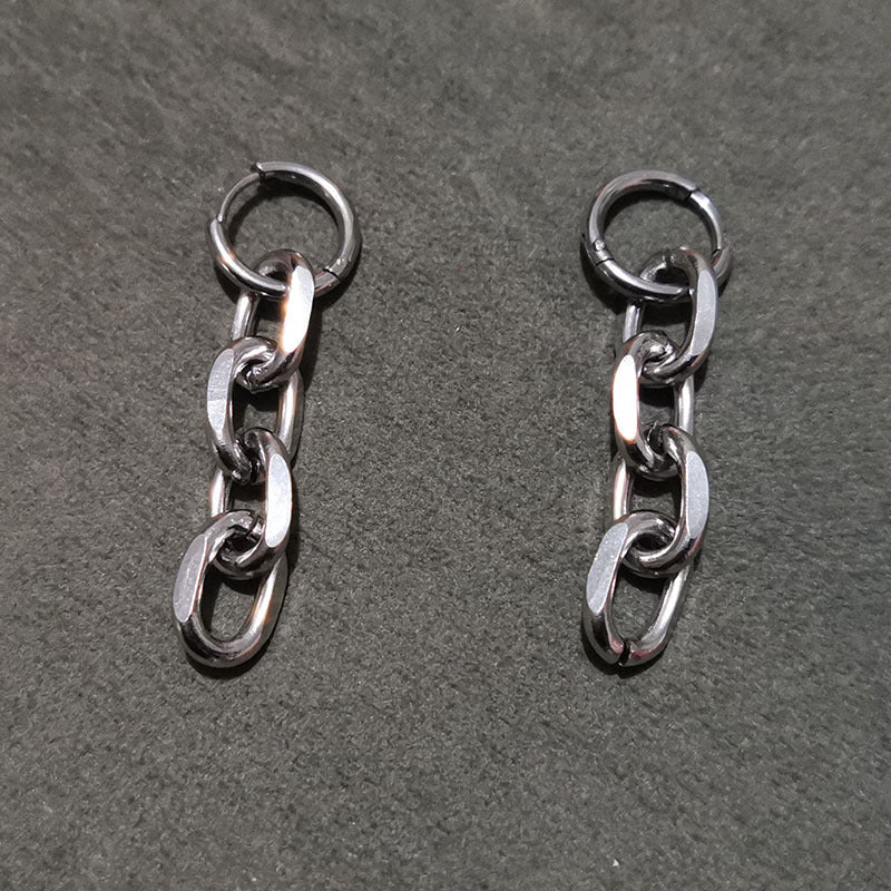 Creative Stainless Steel Chain Earrings Earrings Fashion Trendy Exaggerated Earrings
