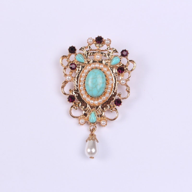 Court Retro Baroque Style Coat Brooch