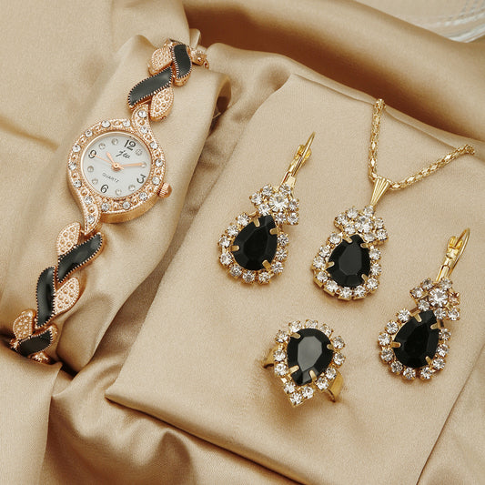 Diamond-Accented Love Strap Watch & Jewelry Set