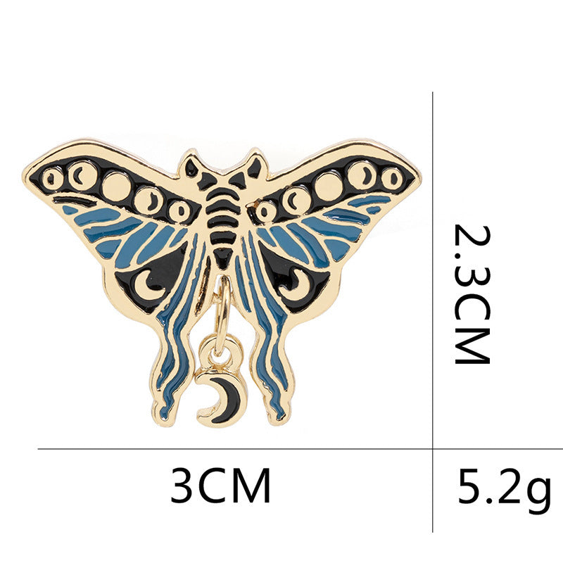 Creative Drip Oil Butterfly Moth Shape Paint Brooch