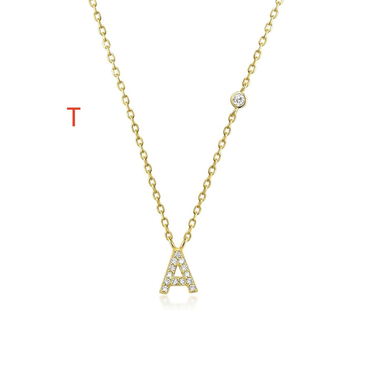 Fashion Jewelry Luxury Gold Color A-Z 26 Letters Necklace CZ Pendant For Women Cute Initials Name Necklace Fashion Party Wedding Jewelry Gift