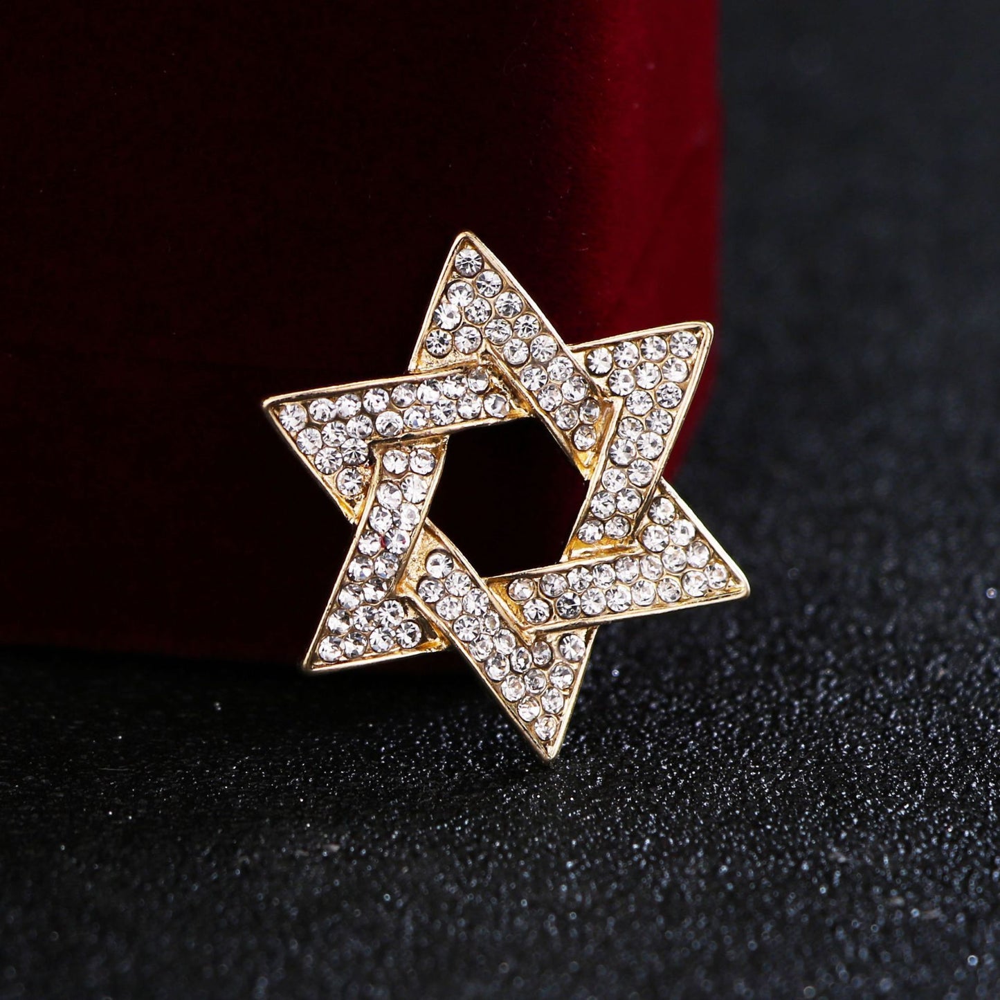 European And American Jewelry Custom-Made Six-Pointed Star Brooch Pins For Men