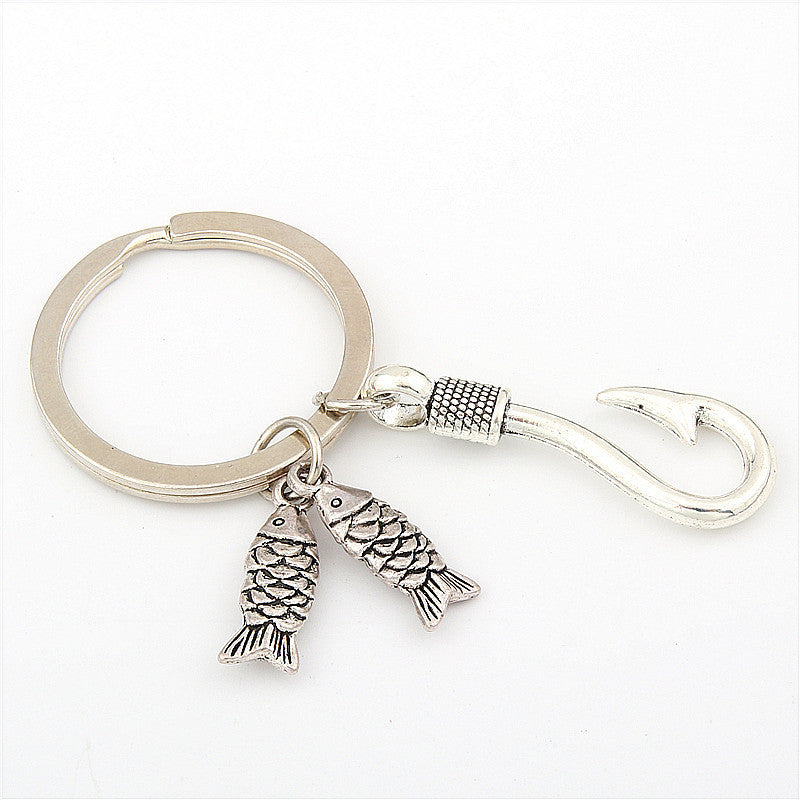 Personality Trendy Keychain Anchor Fish Hook