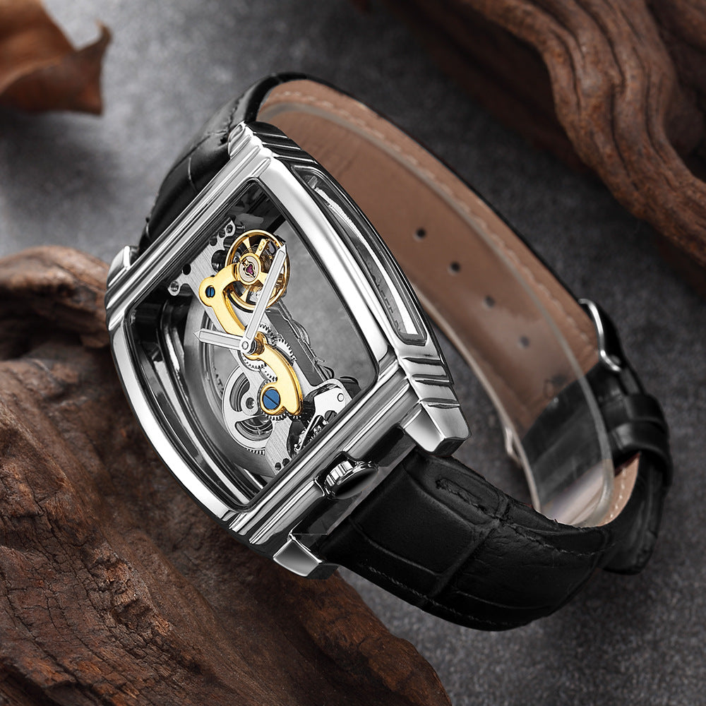 SHENHUA barrel-shaped double-sided hollow automatic mechanical watch