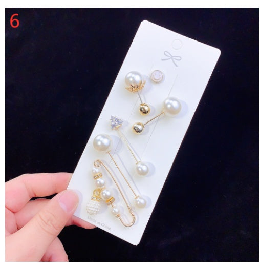 Brooch Pin Overalls Waist Opening Pearl Pin Buckle Clothes Fixed