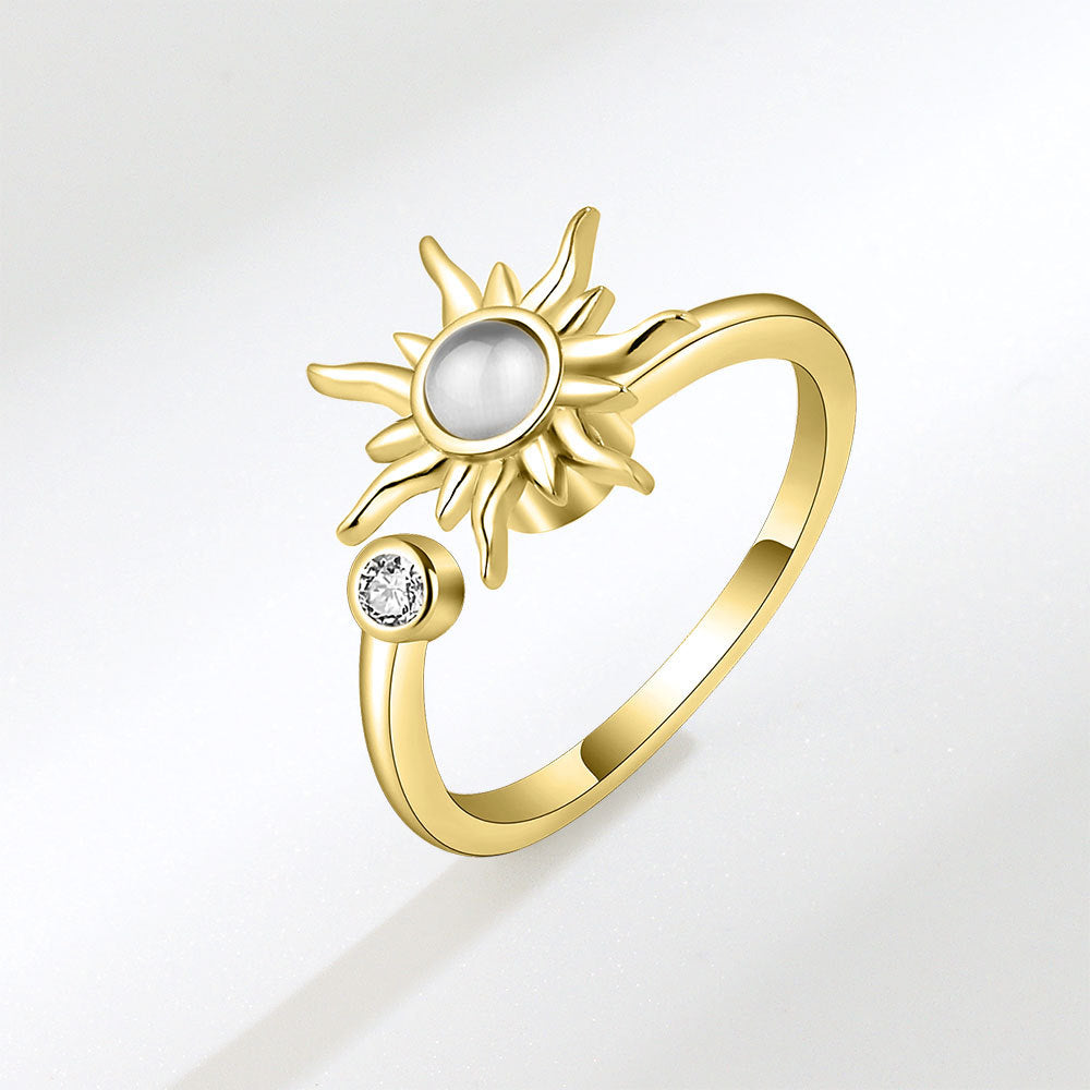 Rotating Sunflower Relief And Anti-Stress Ring Jewelry