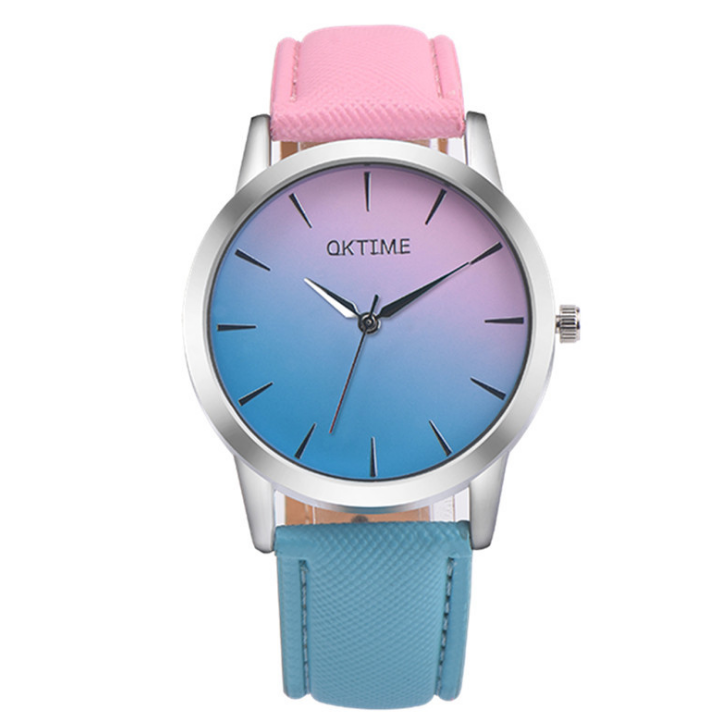 Fashion Casual Retro Rainbow Design Watch Women Analog Quartz Wristwatches Clock   Elegant Lady Wristwatch Woman Time